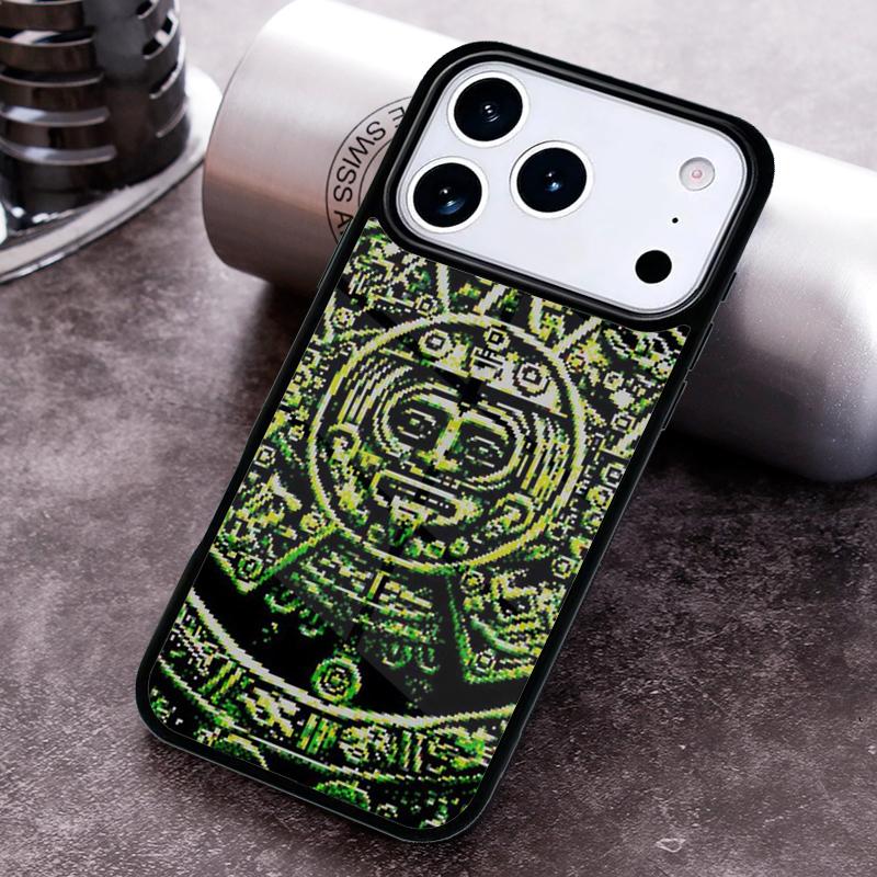 Mayan Calendar Wood Pattern print Phone Case for iPhone 17 16 15 Pro Max Air 14 13 12 11 Plus Shockproof Capa Cover