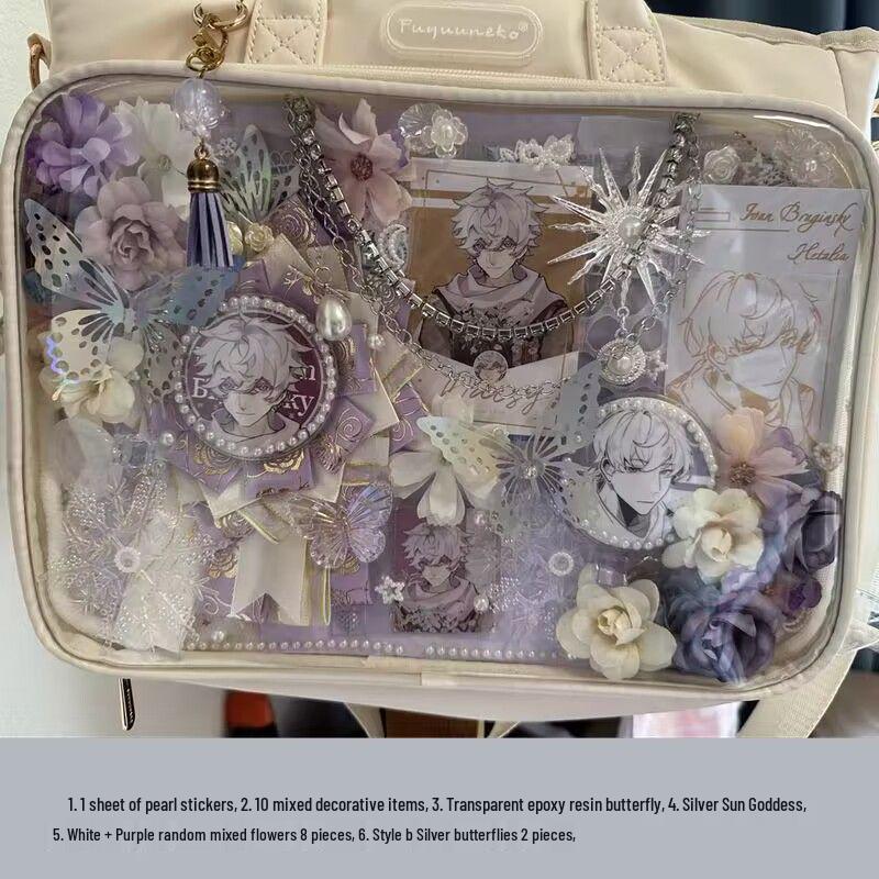 Decoration Filler Material Pack: DIY Handmade Accessories Set with Tanmei Zha Background Paper and Bag