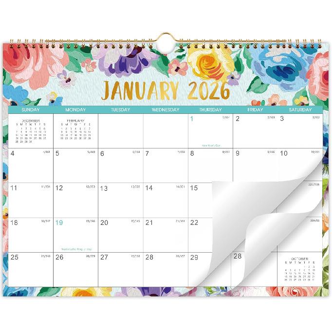 2026 Wall Calendar - Calendar 2026 for Wall, JAN. 2026 - DEC. 2026, Large Print Big Grid 2026 Wall Calendar, 12  x 24  (Open), Glossy Paper, Hanging 2026 calendar