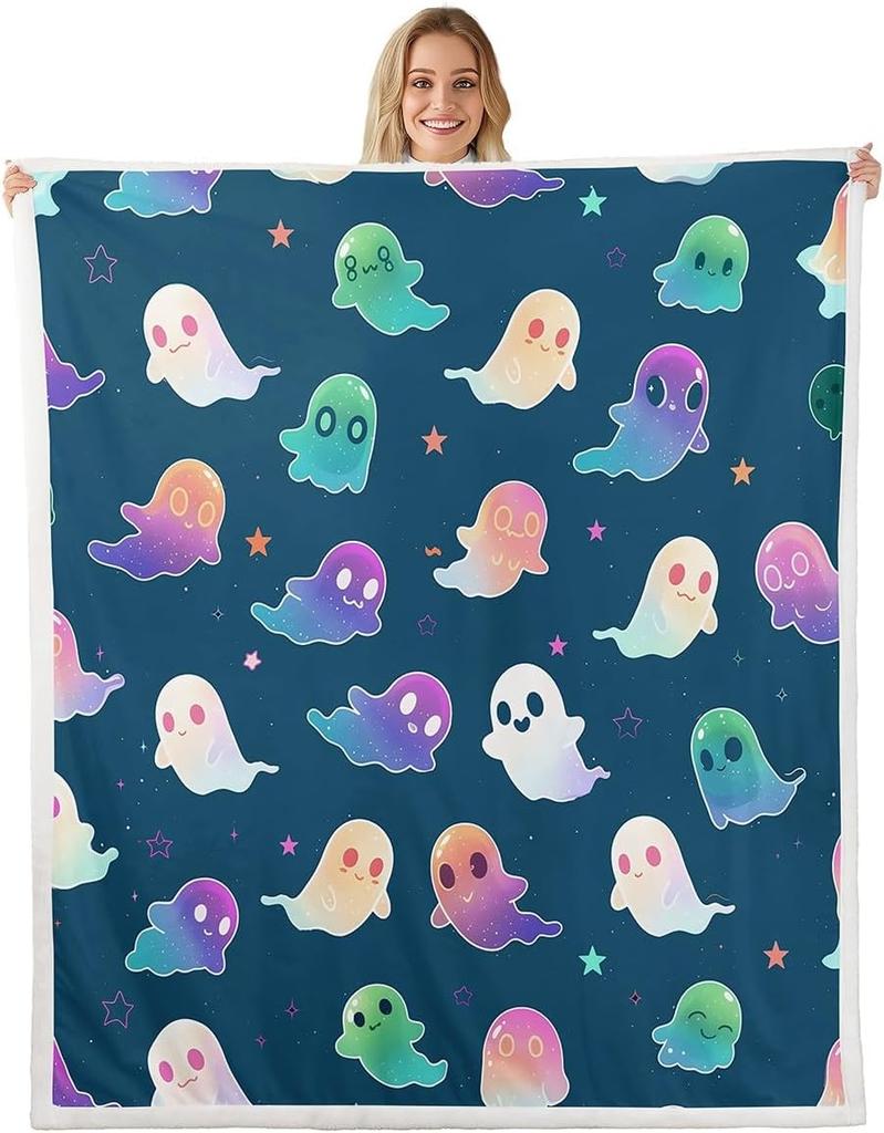 Merry Christmas Fleece Blanket for Kids Boys Girls Xmas Gnome Santa Claus Sherpa Blanket, Happy New Year Blanket Festival Themed