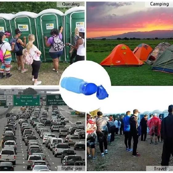 1 set Orinatoio Auto Secchio Orinatoio Esterno in Piedi Urina Emergenza Viaggio Portatile Riutilizzabile Restringibile Toilette da Campeggio Perdita di Urina