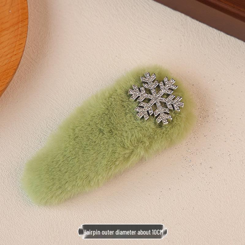 2025 Herbst/Winter Strass Schneeflocken Haarspange - Niedliche Damen BB Seiten Haarspange für Weihnachten