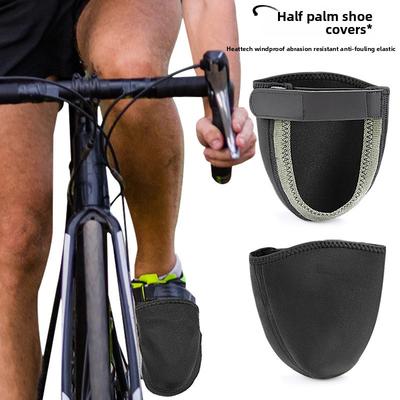 Halbhand-Schuhüberzug für Outdoor-Fahrten, unten hohl, elastisches und verstellbares Obermaterial, winddicht und warm, selbstsichernder Schuhüberzug für Mountainbikes