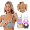 Plus Size Maternity Nursing Bra Front Button Breastfeeding Bra Large Cup Supportive Wireless Anti Sagging Thin Postpartum Innerwear
