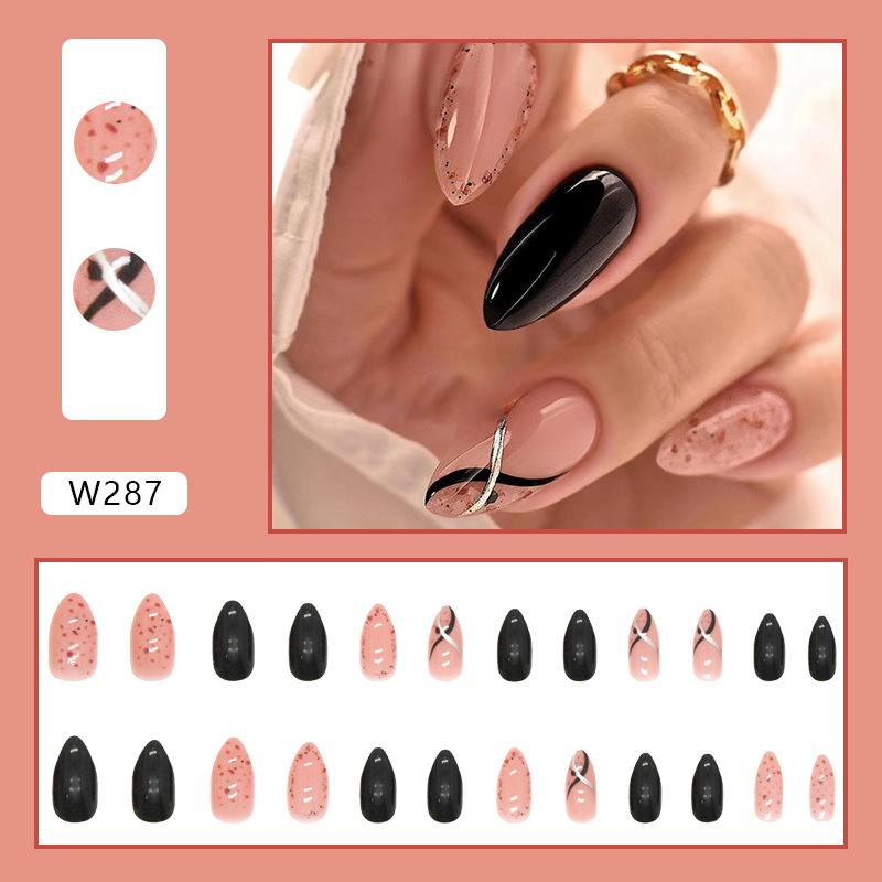 European And American Nail Art Pieces, Sweet And Cool Wind Nails, Matte Texture, Comic Style White, Long Ballet Wearing Nail