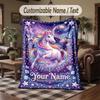 Coperta da divano a tema unicorno con nome personalizzato, coperta morbida e accogliente per casa, divano, letto