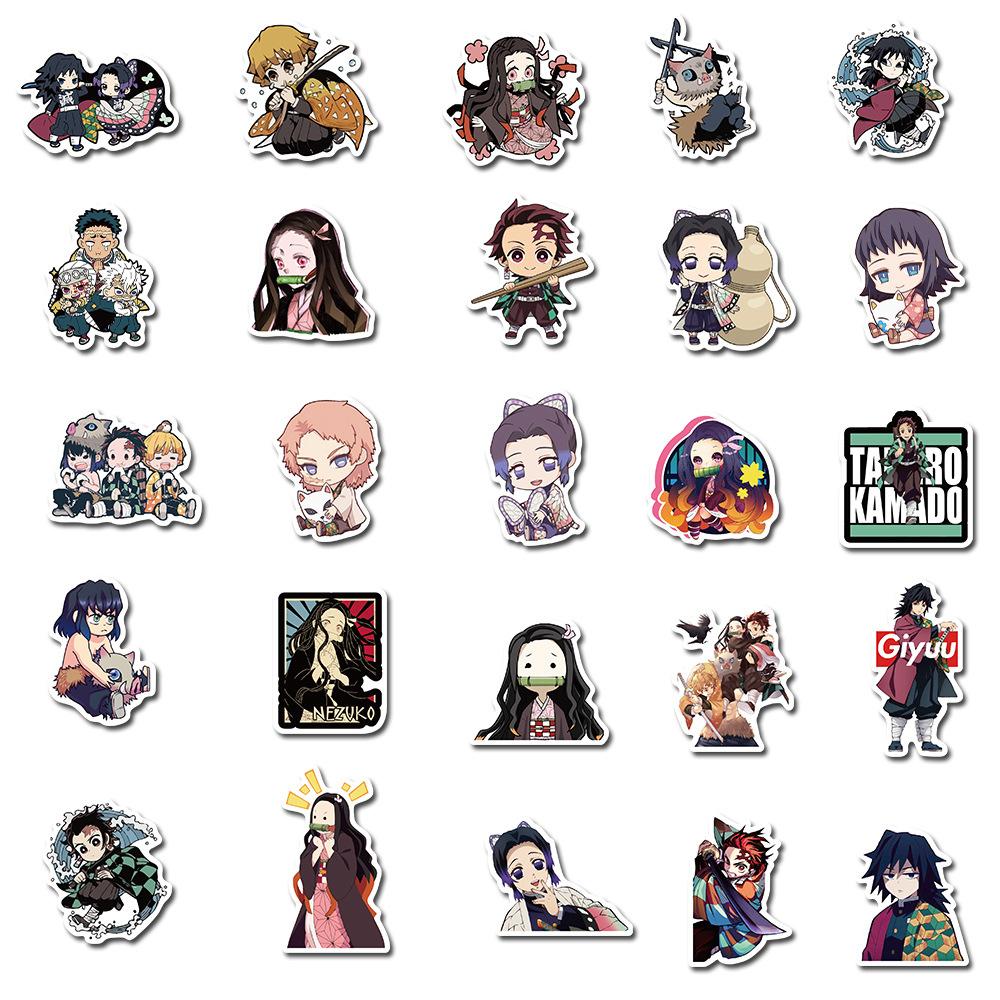 New 50 Japanese Anime Demon Slayer Graffiti Stickers Suitcase Laptop Guitar Waterproof Stickers