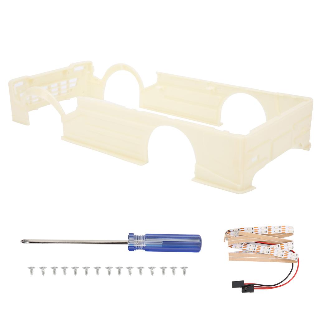 RC Kit Large Surrounding Cover LED Light Modification Kits for WPL D12 RC Truck Creamy White
