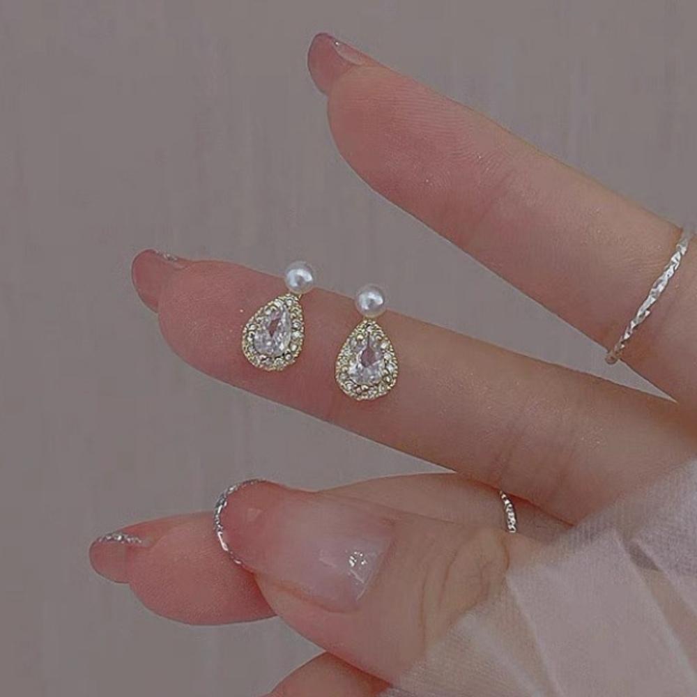 Cercei lungi S925 cu perle grupate – Haniel – Din Coreea