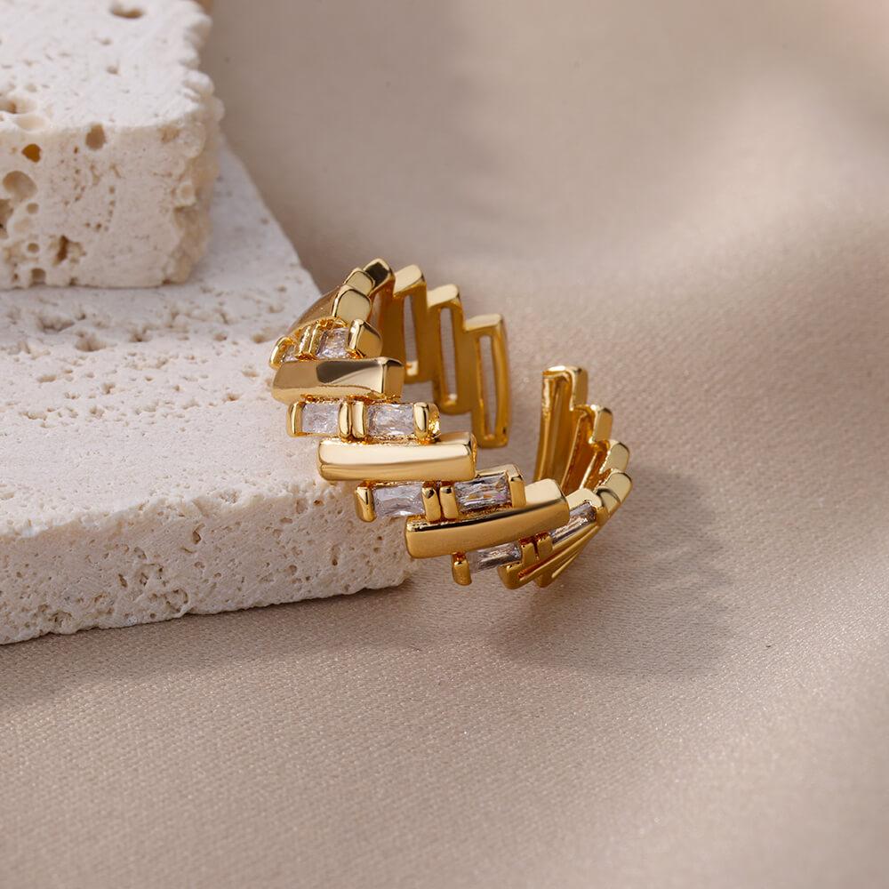 Zircon Bar Rings For Women Stainless Steel Bar Opening Geometric Ring  Trending Luxury Wedding Aesthetic Jewelry Anillos