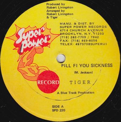 LP Record TIGER  Pill Fi You Sickness SPD220 SUPER POWER US Reggae Ska  Dub Used