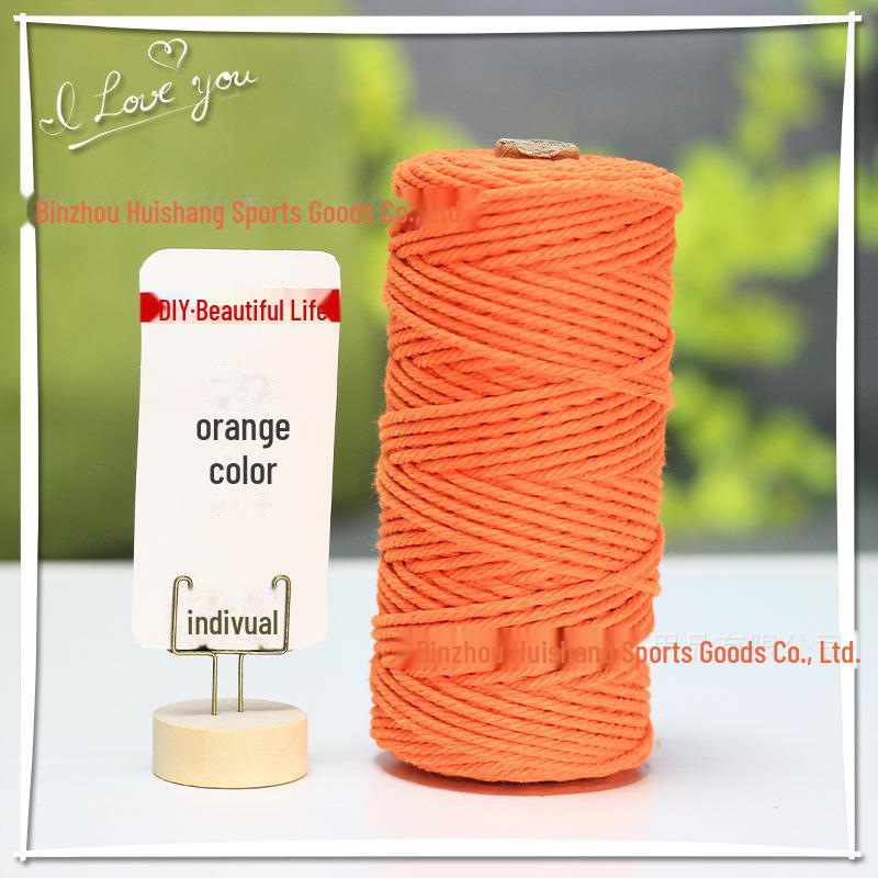 3 mm, 4 mm, 5 mm farbiges geflochtenes Baumwollseil für selbstgemachte und handgefertigte Wandteppiche, Geschenkdekoration, Hüte