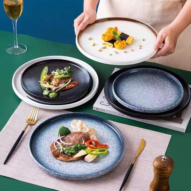 Creative Ceramic Plate for Steak, Pasta, and More - Ideal for Homes, Restaurants, and Hotels