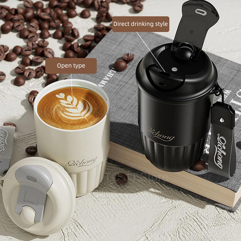 400ML Ceramic Liner Thermos Coffee Cup Travel Coffee Mug Vacuum Insulated Thermos for Coffee Thermal Cup Tumbler Birthday Gift