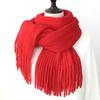 Winter long scarf women's simple fringed shawl with imitation cashmere windproof warm solid color scarf