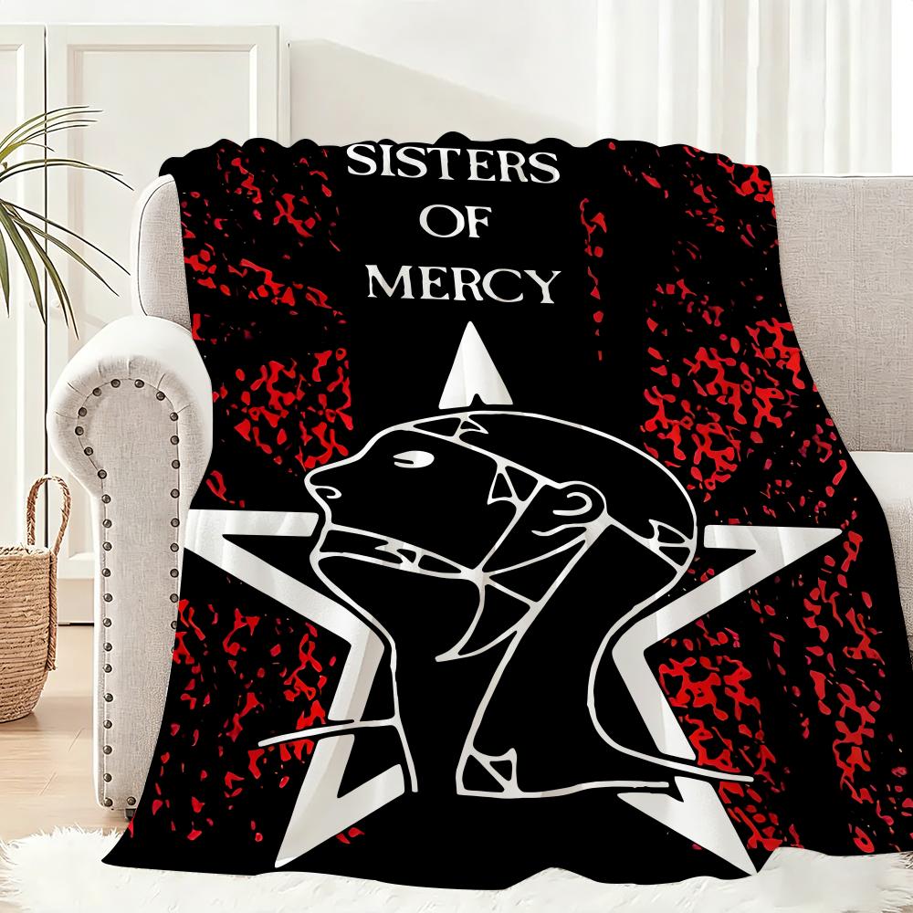 The Sisters of Mercy Grubu Hafif 240g Flanel Battaniye Yumuşak Cilt Dostu Yaz Serinletici
