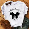 Disney Cartoon 2025 Travel Pattern Printed T-Shirt Summer Women's Casual Tops T-Shirt Fashion Clothing Harajuku Y2k T-Shirt