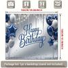 2D String Light Blue Silver Balloon Backdrop Banner for Winter Birthday Party Supplies