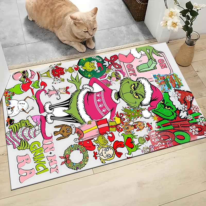 Christmas Grinch Party Carpet Rug Soft Washable Antislip Home Living Room Sofa Mats Personalized Christmas Rug