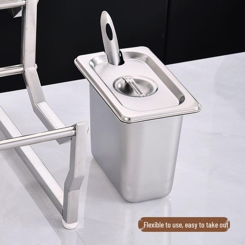 Commercial Stainless Steel Multi-Compartment Condiment Tray Set for Milk Tea Shop