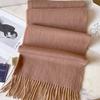 100 pure wool scarves for men's autumn and winter gray double-sided high-end gift boyfriend men's cashmere shawl