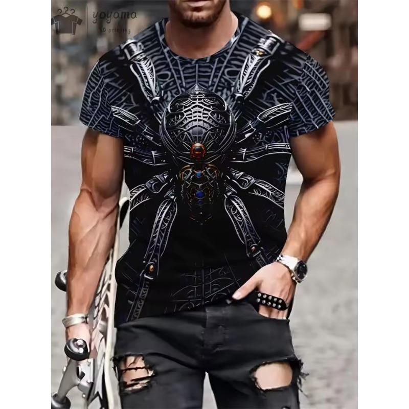 

Лето 2025 3D-принт Паук Мужская одежда Уличная мода Тренды Футболки для мужчин Футболка оверсайз Футболка с коротким рукавом Топ 6XL