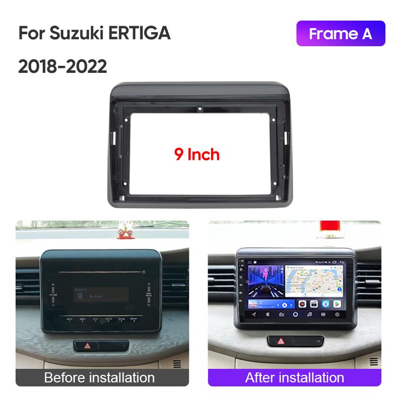 2018-2022 For Suzuki ERTIGA 9"/LHD/RHD/UV/Matt Black Car Multimedia Radio Frame Fascia Panel Dashboard Mounting Bracket Adapter