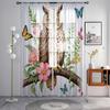 2 Pieces HD Digital Woodland Owl Printed Window Valance Home Decorating Style Decorating Living Room Bedroom Rodding Curtain Eff