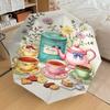 1 Stück Teatime Teeparty Automatischer Öffnungs-/Schließschirm Kompakter Faltbarer Schirm mit 8-Speichen-Gestell für Damen/Herren, Elegantes Geburtstagsgeschenk1282S