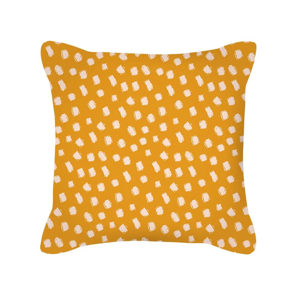 Morandi Color Geometric Abstract Peach Skin New Home Decoration Pillowcase Nordic Cushion Cover