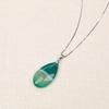 [COAI] COAI Line Green Agate Teardrop 925 Silver Necklace
