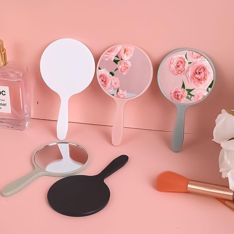 Portable HD Student Handheld Makeup Mirror - Cute, Round, Mini On-the-Go Design