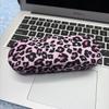 Leopard Print Metal Glasses Case With Flip Cover For Travel And Daily Use