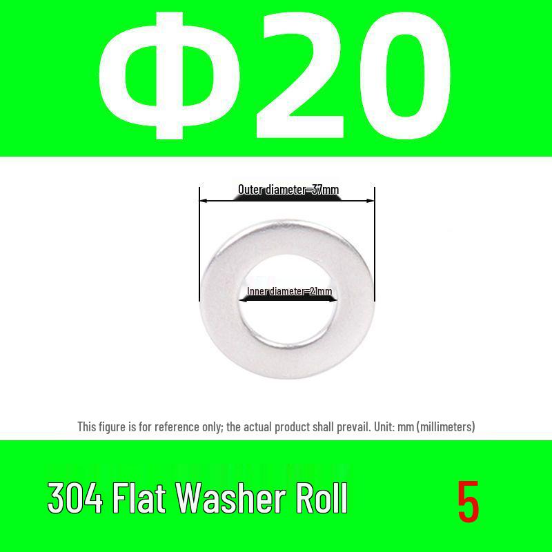 304 Stainless Steel Flat Washer M2-M30 – Oversized Option Available – Free Shipping