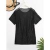  Solid Color Sexy Sheer Mesh Women's Swimsuit Cover-Up | Short Sleeve Beach Dress with High Elasticity, All-Season Stretchy 