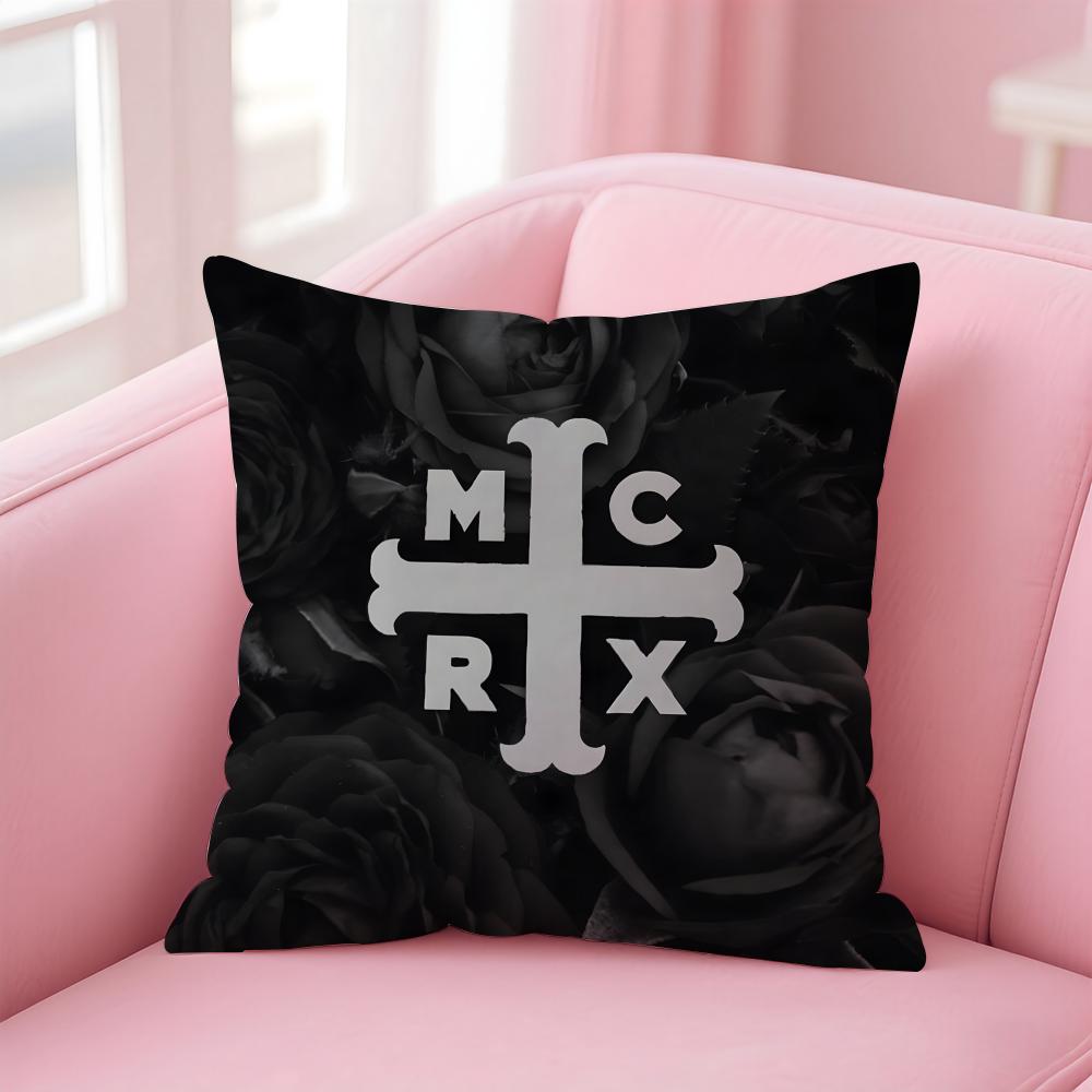 

Emo American Rock Band MMy Chemical Romance Cushion Cover Pillowcase Short Plush Invisible zipper Room Sofa Cushion Cover 30X30cm