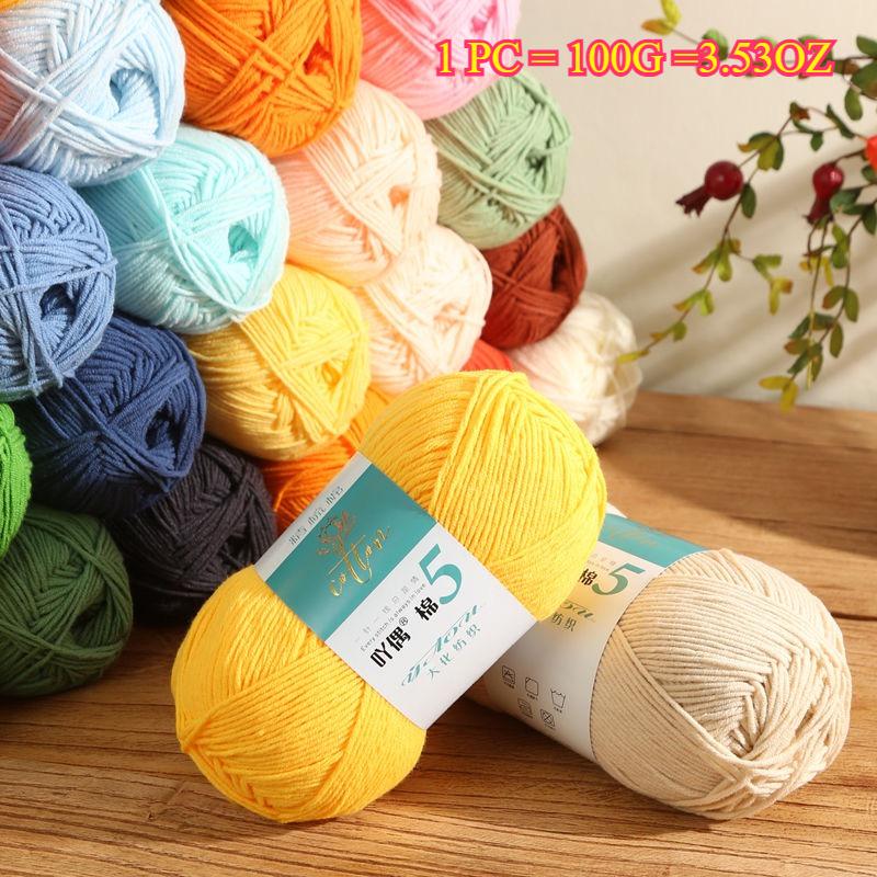 100g Milchbaumwolle Strickgarn Weiches Babygarn Zum Häkeln Pullover Hausschuh Tasche Mütze Schal DIY Idee Handgemachtes Handwerk Garn Faden
