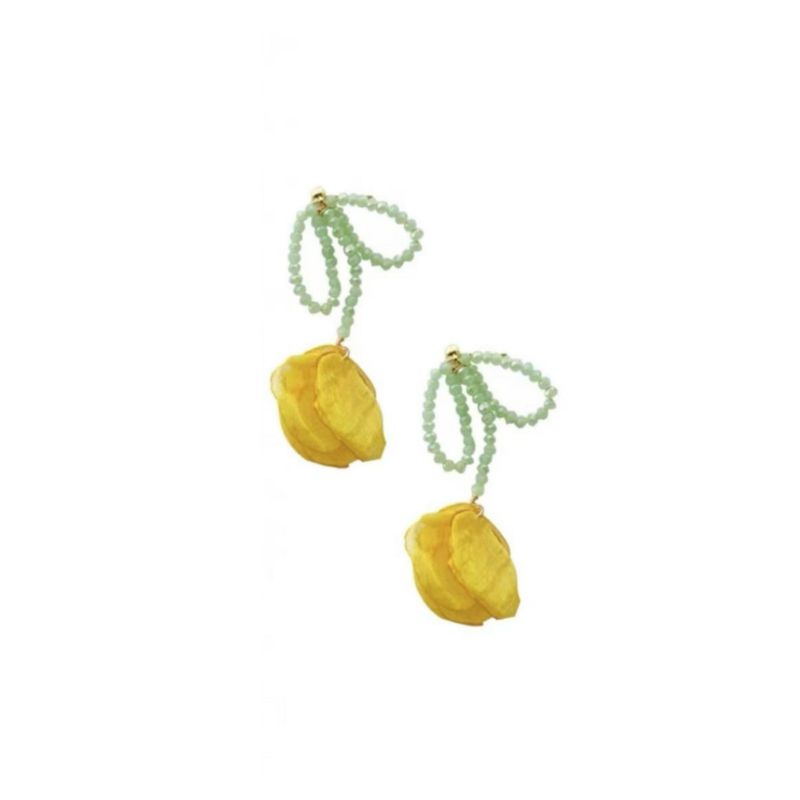 

Zoozmini Tulip Flower Earrings Energetic Girl Sweet Style Earrings Gentle Fantasy All-Match Earrings Yellow(1 pair)