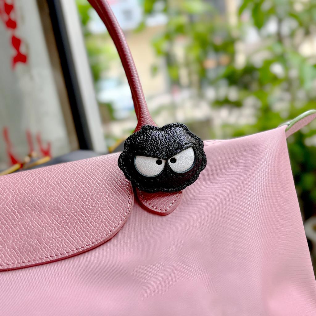 Handmade Sheepskin Leather Bag Charm Panda Leather Bags Pendant Personalized Creative Car Keychain Birthday Bag Accessories