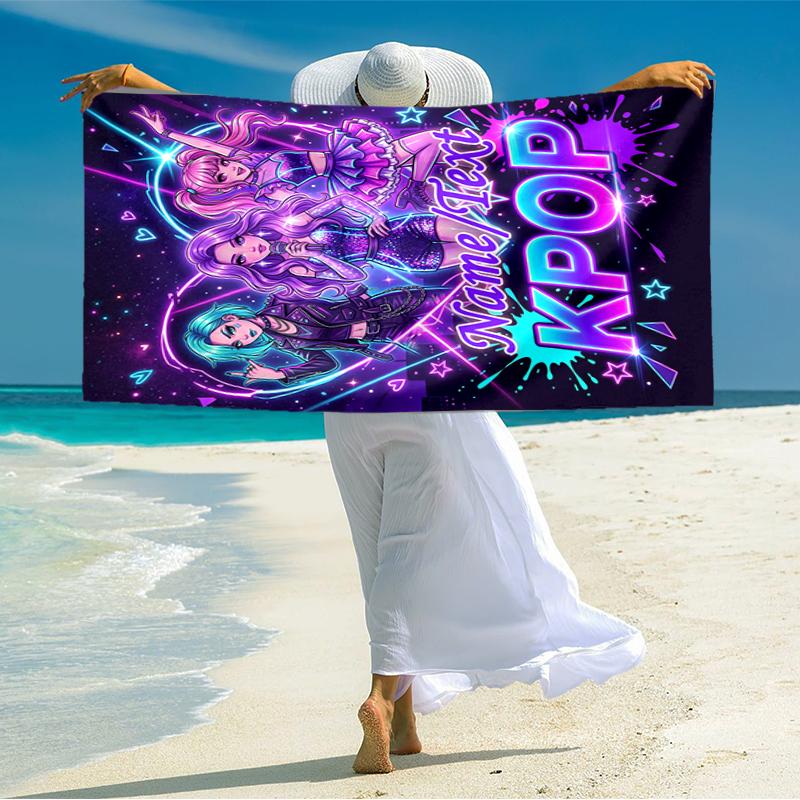 1PC Custom Name KPOP Star Dreams Beach Towel Highly Absorbent And Sand-Resistant Towel for Swimming, Pool, Yoga, And Travel Lightweight