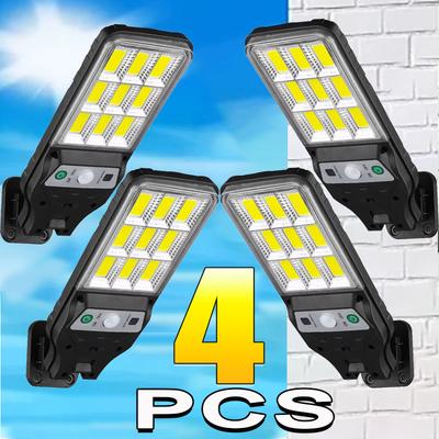 1/4 Adet Güneş Enerjili LED Işıklar Dış Mekan Güneş Lambası Hareket Sensörlü 4 Modlu Su Geçirmez IP65 Güneş Bahçe Işığı Sokak Avlu Feneri