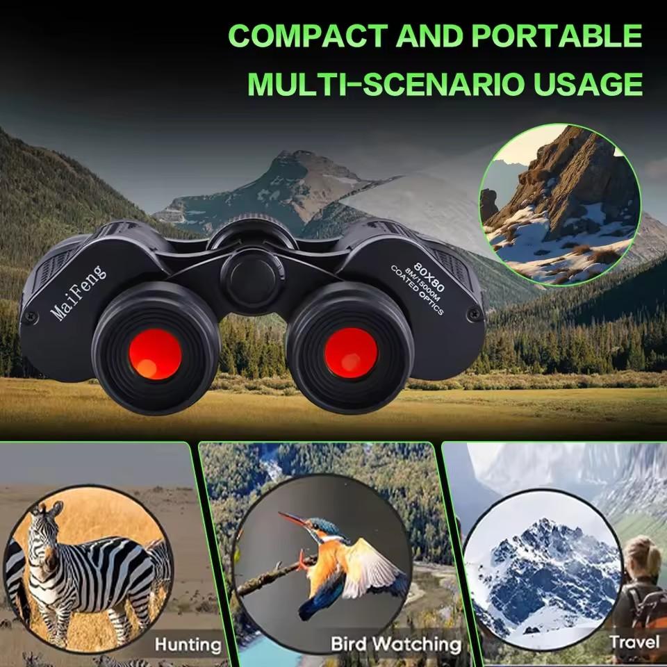 Professional Binoculars 80x80 Long Range 15000m Hd Telescope Low Light Night Vision For Camping Hiking Travel Sports