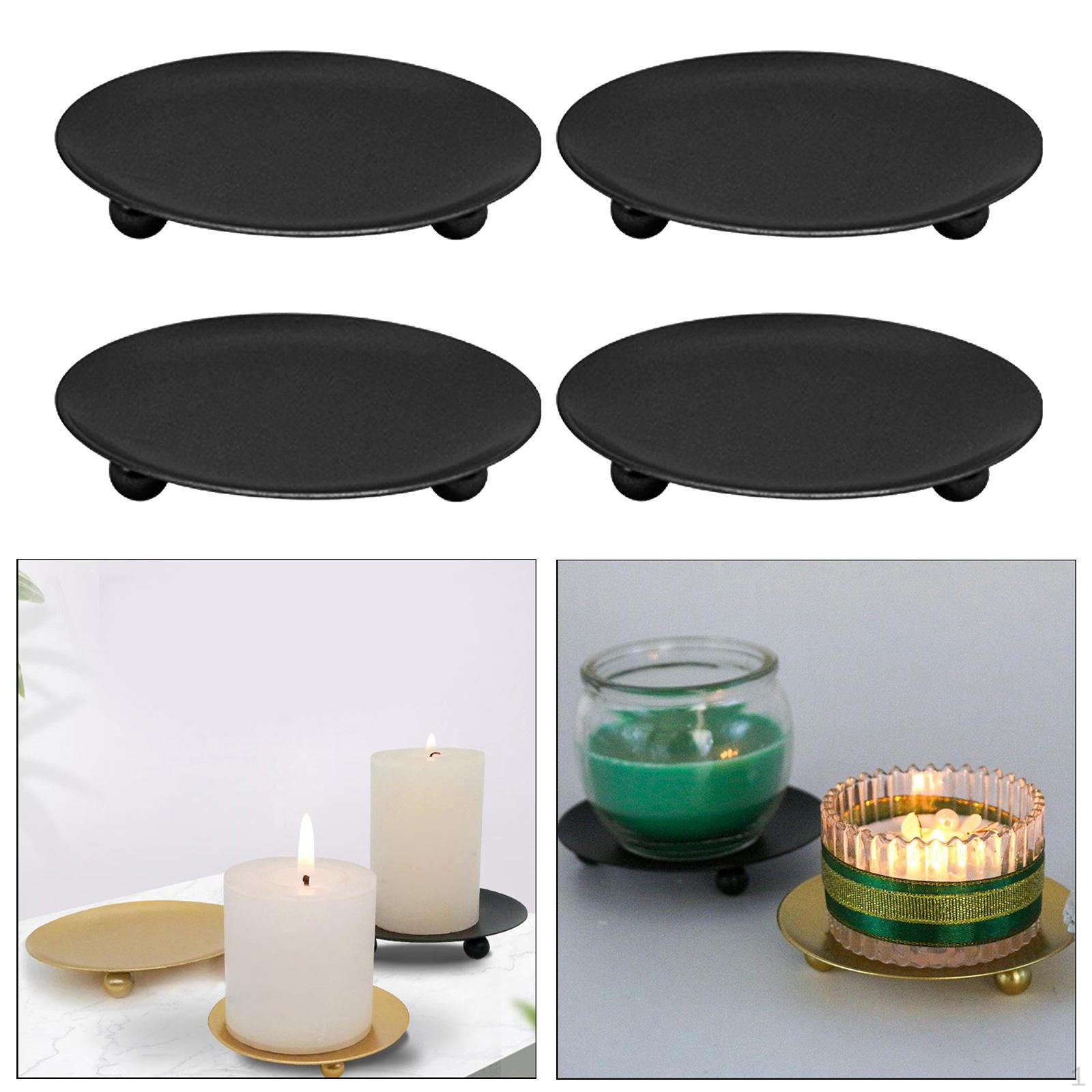 

Candle Holder, Stand for LED & Wax Pillar, Decorative Candlestick Wedding чорний