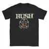 Rush Band T Shirt Men's Pure Cotton Novelty T-Shirts Crewneck Tees Short Sleeve Clothing Summer