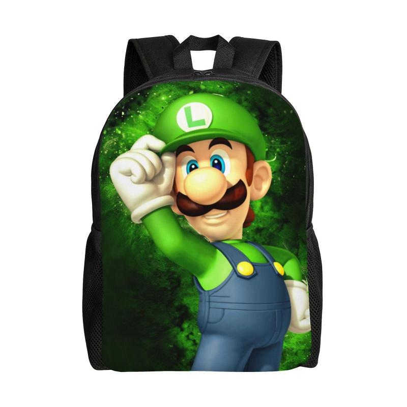 Cartoon Role Luigi's Mansion Unisex Backpack Laptop School Bag College Student Satchel Lightweight Basic Daypack For Adult Teen Kids
