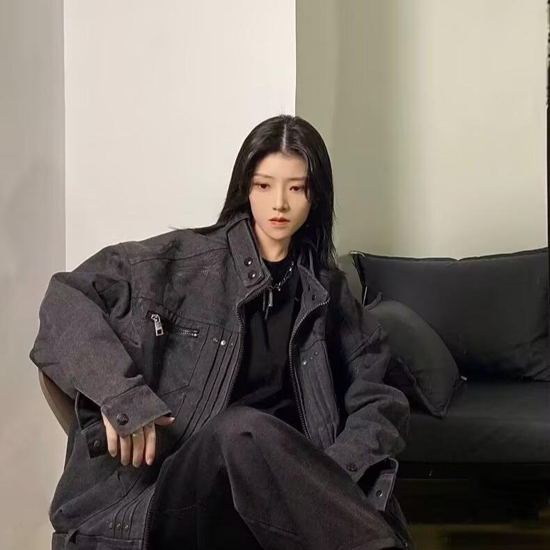 Women's High-Street Deconstructed Piqué Jacket - Handsome, Unique Spring/Autumn Design