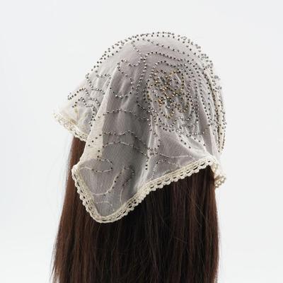 Damen Retro Spitze Stickerei Waldstil Dreiecksschal & Haargummi