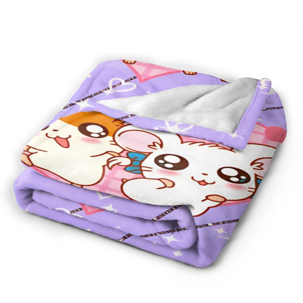 Hamutaro Flannel Blankets Winter Soft Durable Throw Blanket for Boy Girl Outdoor Novelty Bedspread Sofa Bed Cover