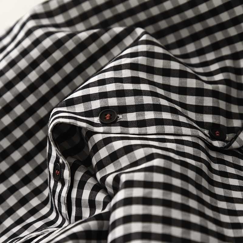 Summer women's cotton and linen plaid dress