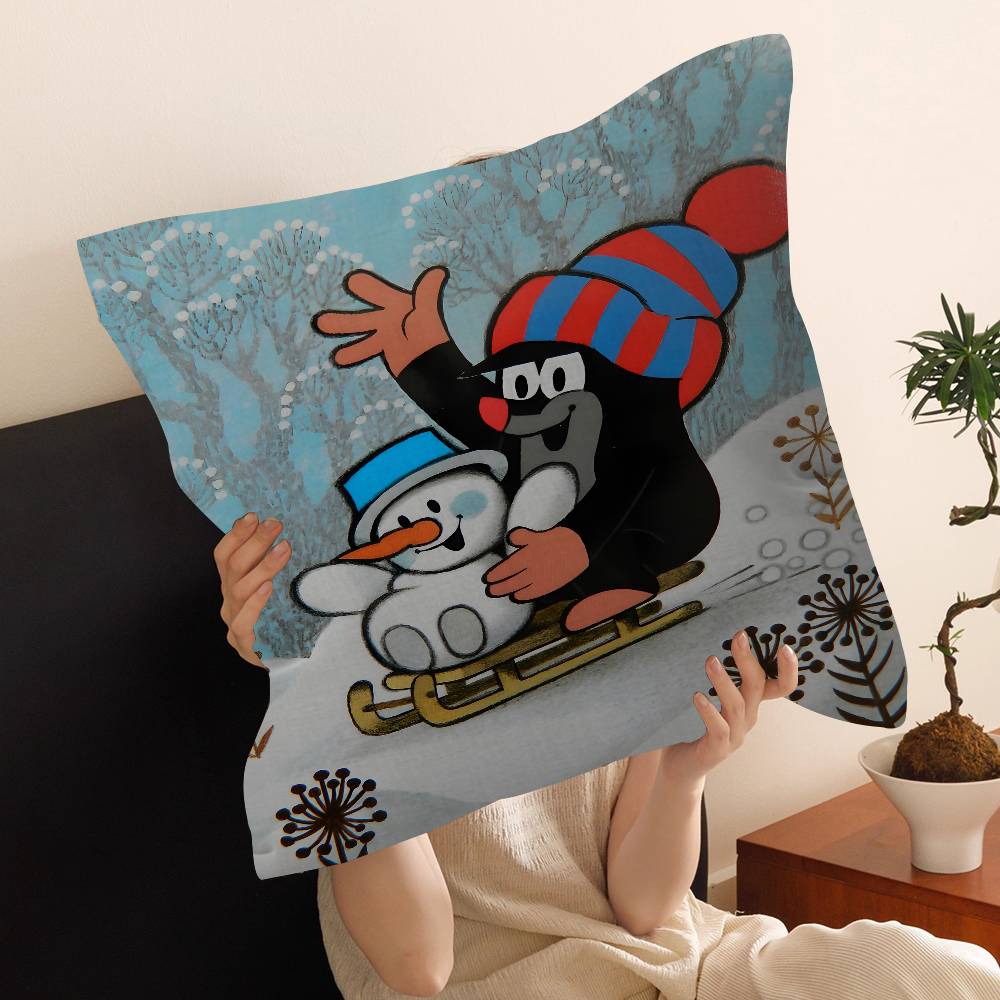 Cute The Little Mole Art Cushion Cover Decorative Pillow Sofa Home Decor Case Pillow Cases